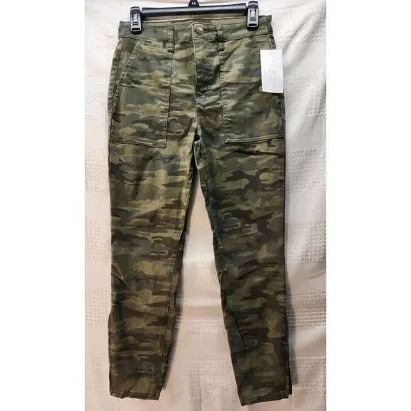 Social Standards Pants Womens Size 4 Army Camouflage Green Utility Ankle 1184 - Picture 1 of 13